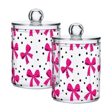 Imagem de Qilmy Pacote com 2 suportes de bolinhas para boticário, potes de boticário de 400 ml, vasilha organizadora para cotonetes, bolas de algodão, almofadas de maquiagem, fio dental, sais de banho