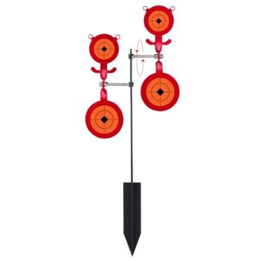 Imagem de Conjunto de alvos BB Gun para caça e tiro de aço giratório – Conjunto de urso, pássaro e galo, três designs diferentes, adequados para armas de ar, estilingues, rifle