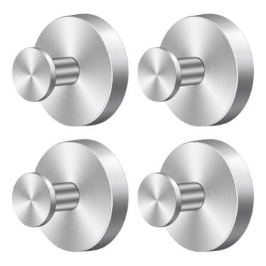 Imagem de Herda Ganchos de ventosa para chuveiro, ganchos de toalha removíveis para parede de porta de vidro da janela do banheiro, gancho de guirlanda de roupão de banho para pendurar - pacote com 4, prateado