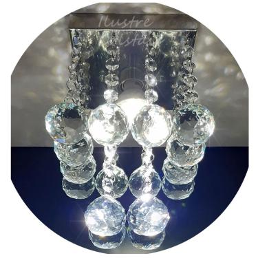 Imagem de Lustre de cristal acrílico alto brilho 14x14 Cm 25 CM