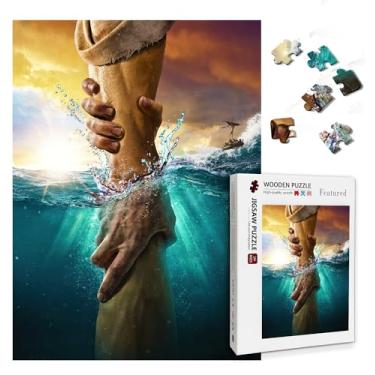 Imagem de Quebra-cabeças Cristãos para Adultos Quebra-cabeças de Madeira 1000 Peças Mão de Deus Jesus Religiosos Quebra-cabeças Presentes Clearance Christian Puzzle Decoração de Parede Religiosa