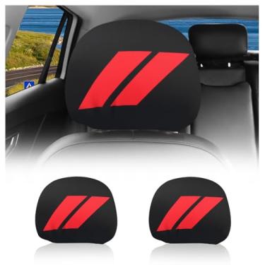 Imagem de wedfish 2 peças capa de encosto de cabeça de carro em poliéster macio, capas elegantes para encosto de cabeça para carros como proteção e decoração de encostos de cabeça, capa universal para