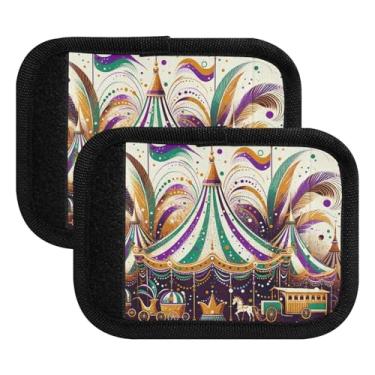 Imagem de Tenda de carnaval colorida alça de bagagem envoltórios alça de mala capas de alça para mala, bagagem de mão, mochilas, pacote com 4