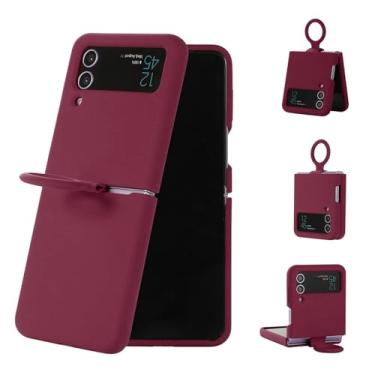 Imagem de Dpofirs Capa para z Flip 3 5g 2021, Capa de Telefone Slim Fit para z Flip3, Protetora de Telefone (Ameixa Roxa)