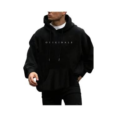 Imagem de Moletom Masculino Casual De Manga Longa Com Capuz, Estilo Outono Inver