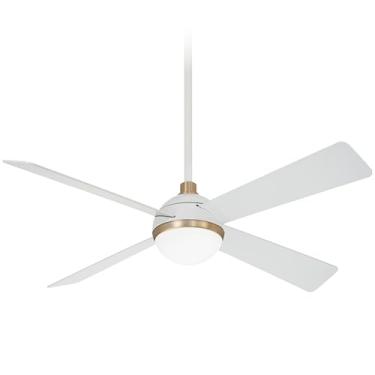 Imagem de Minka-Aire Ventilador de teto F623L-WHF/SBR Orb 137.2 cm com luzes LED e controle remoto, branco plano