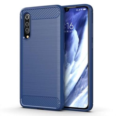 Imagem de Capa para XIAOMI Mi 9 Pro 5G Capa,Material de fibra de carbono,Macio antiderrapante,anti-óleo,Proteção total de capa de telefone compatível com XIAOMI Mi 9 Pro 5G-Blue