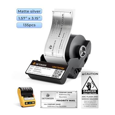 Imagem de DETONGER DT5150P Etiquetas PET – Resistente a UV, à prova de intempéries e resistente à cor, cartucho de fita de transferência térmica tudo-em-um, resistente para uso interno/externo, compatível com