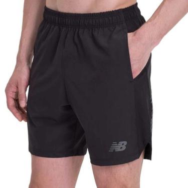 Imagem de Bermuda New Balance Tenacity Logo 7" Masculina, Preto, M