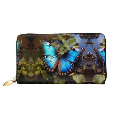 Imagem de XLLingL Carteiras de cartão de crédito impressas, bolsas longas de couro femininas, carteiras com zíper, carteira de viagem simples