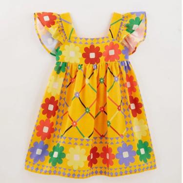 Imagem de Vestido Infantil Fábula Lenço Ceramica Colorido-Feminino