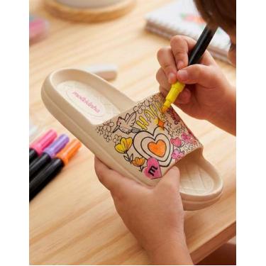 Imagem de Chinelo Slide Infantil Molekinha Kit Colorir Happy Glo Play 2338409, C