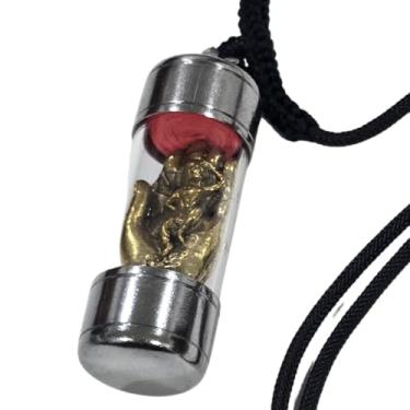 Imagem de Heavens Tvcz Monkey King Sun Wukong em pingente de amuleto de palma de Buda – Colar de corda trançada feito à mão, joia mítica oriental para proteção e poder, presente espiritual para homens e