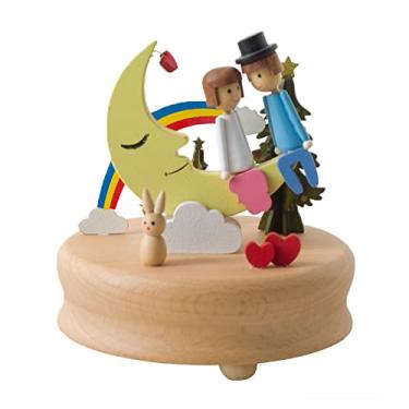 Imagem de Acofuns Caixa de música de madeira um compromisso sob a lua brinquedo decoração presente de aniversário para crianças (a combinação perfeita)