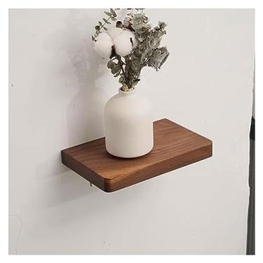 Imagem de Prateleiras flutuantes de madeira de nogueira, prateleiras flutuantes montadas na parede, mini prateleira de parede, pequenas prateleiras flutuantes, expande facilmente as prateleiras de espaço de