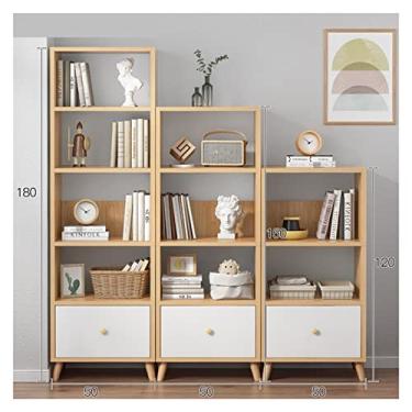 Imagem de Estante de armazenamento de armário pequena, prateleira de chão para sala de estar, quarto, estante pequena e estreita (cor: Cor de borracha 50 x 30 x 120 cm) (borracha 50 x 30 x (120 + 150 + 180) cm)