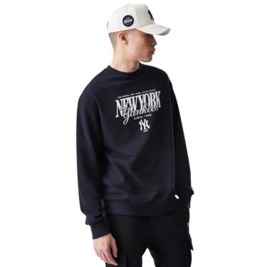 Imagem de Moletom New Era New York Yankees Script Crew Masculino Preto-Masculino