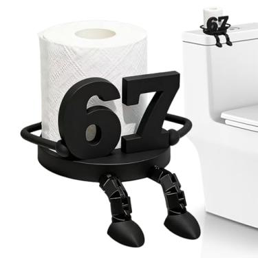 Imagem de Suporte Para Higiénico - Dispensador De Higiênico Número 67 | Suporte De De Com Pernas Giratórias - Para Escritório Casa De Banho Sala De Estar Canto Mesa E