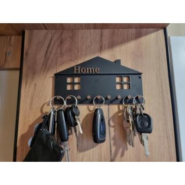 Imagem de Porta-chaves Home em Forma de Casa, Decorativo, Preto