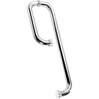Imagem de BAZAC Maçaneta de porta de vidro para chuveiro de porta única, aço inoxidável 304, barra de apoio para banheiro, peças de substituição de puxador de porta - 185 mm + 385 mm
