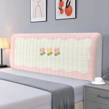 Imagem de Capa de cabeceira de cama, elástica à prova de poeira, lavável na máquina e resistente a rugas, capa protetora para decoração de quarto - Tipo 04||150 cm