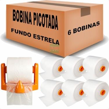 Imagem de Bobina Picotada Gold Fundo Estrela PEAD Cx c/ 6 Rolos (35x45 "M" [360 uni])