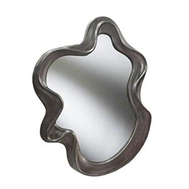 Imagem de Espelho de penteadeira espelho de vestir espelho de forma irregular espelho de maquiagem irregular para banheiro espelho de maquiagem doméstico comercial espelho de maquiagem (003, M)