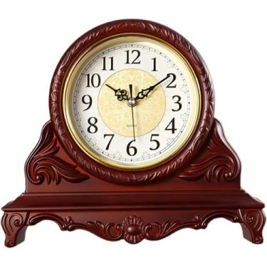 Imagem de Relógios de mesa retrô para decoração de sala de estar, relógio de mesa mudo sem tique-taque relógio de bateria relógio de sala de estar retro doméstico relógios vintage decoion de mesa, relógio de