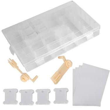 Imagem de Phefop Caixa do Organizador do Fio Bordado, Organizador Plástico Compartimento Com Divisores Ajustáveis ​​para Costura e Armazenamento da Linha Ponto Cruz