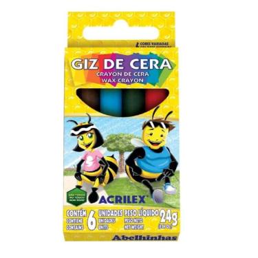 Imagem de Giz de Cera COMUM 6 Cores - Acrilex
