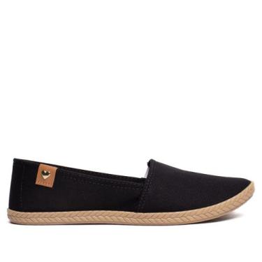 Imagem de Sapatilha Feminina Moleca Bico Redondo Lona Sider Preto, Preto, 38