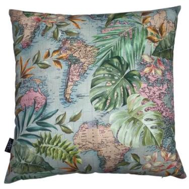 Imagem de Capa de Almofada Impermeável Estampa Digital 100% Algodão Mapas Área E