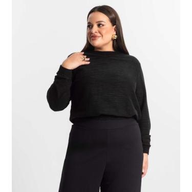 Imagem de Moletom Feminino Malhão Plus Size Secret Glam Preto, Plus G4, Preto