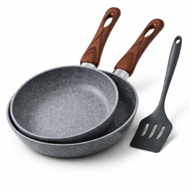 Imagem de Kit 2 Frigideiras Cerâmica 20 E 24cm Indução Gás Espátula - Lehavi