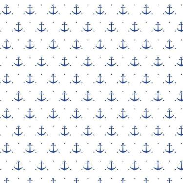 Imagem de Papel De Parede Branco Com Ancoras Azuis Quarto Infantil