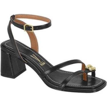 Imagem de Sandália Vizzano Tira Fina no Tornozelo Salto Bloco Conforto-Feminino