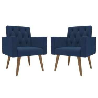 Imagem de Kit 2 Poltronas Decorativas Para Sala Escritório Recepção - Móveis Maf