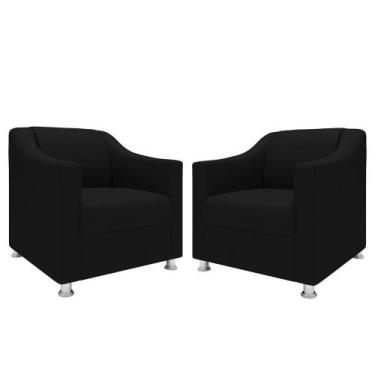 Imagem de Kit 2 Poltronas Killa Para Recepção Consultório Barbearia - Móveis Maf