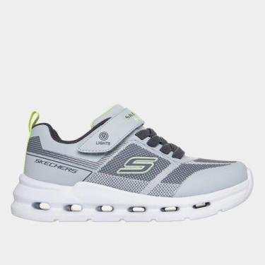 Imagem de Tênis Infantil Skechers S-Lights Glide-Step Lights Menino, Cinza, Verd