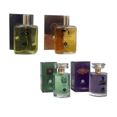Imagem de Perfume Arabe 100ml Sultan Choice Scents Kit 4 em 1 Deo Colonia