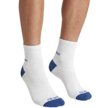 Imagem de Meia Esportiva Dupla Camada Anti Bolha Rikam Corrida, Branco azul, 38-