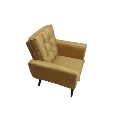 Imagem de Poltrona Saturno Para Sala De Estar Quarto Escritório Tecido Suede Amarelo Rud House