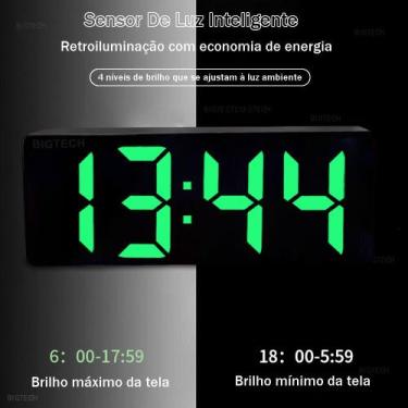Imagem de Relógio Despertador Digital LED Sensor de Luz Automático - Genérico