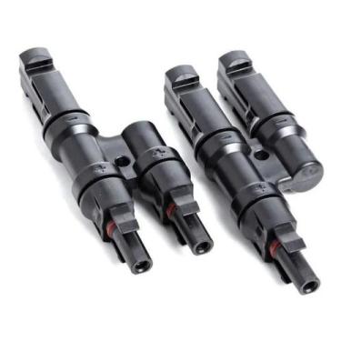 Imagem de Conector Mc4 Painel Solar Tipo Y Paralelo Par Macho + Femea - Congratu