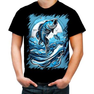 Imagem de Camiseta Colorida Pesca Esportiva Peixes Azul Paz 11 - Kasubeck Store,
