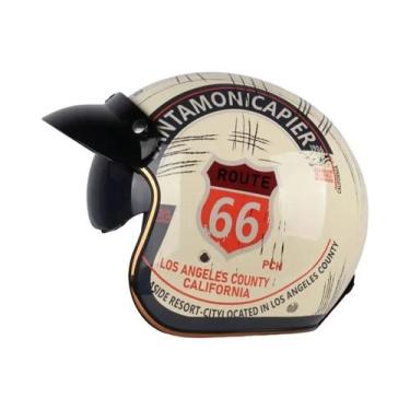 Imagem de Capacete De Motocicleta Vintage 3/4 Aberto Para Homens E Mulheres, Clá