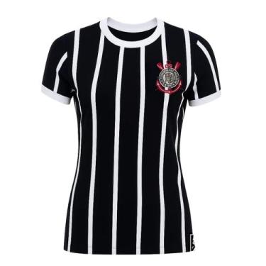 Imagem de Camiseta Corinthians Feminina Democracia Manto Licenciado -, Preto, Br