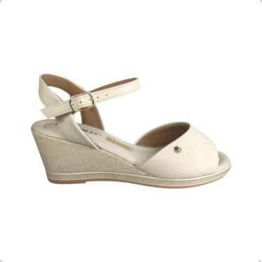 Imagem de Sandalia social Piccadilly Casual anabela joanete 408214, 39, Off whit