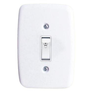 Imagem de Interruptor Campainha 2 x 4 com Placa Branca Pluzie