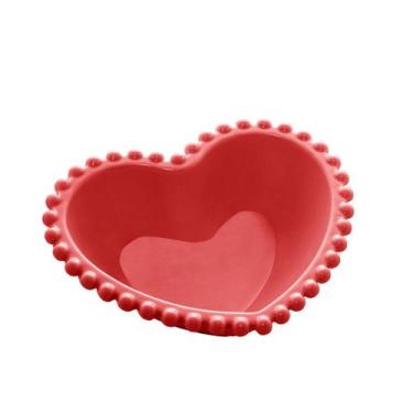 Imagem de Conjunto 2 Bowls Coração Beads Vermelho Bon Gourmet Porcelana 19x15x6c